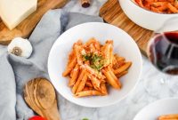 Light Penne alla Vodka with Creamy Tomato Sauce
