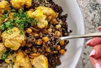 Vegan Roasted Curried Cauliflower with Coconut and Turmeric