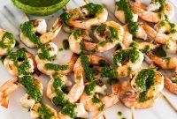 Grilled Shrimp Skewers with Garlic Lime Chimichurri