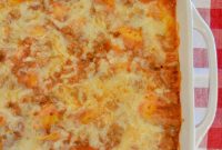 Cheesy Baked Tortellini Casserole with Meat Sauce