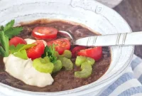 Smoky Chipotle Black Bean Soup Recipe with Lime and Cilantro