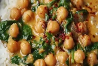 Creamy Chickpea and Spinach Curry with Jasmine Rice