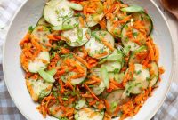Crunchy Cucumber and Carrot Salad Recipe with Tangy Dressing