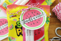 Thanks a Melon Printable Gift Tags and Watermelon Favor Idea