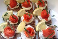 Smoked Salmon Canapés on Rye with Dill & Cream Cheese