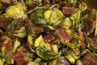Crispy Bacon Brussels Sprouts with Miso Honey Glaze