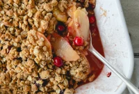 Warm Cranberry Apple Crisp Recipe with Brown Sugar Oat Topping