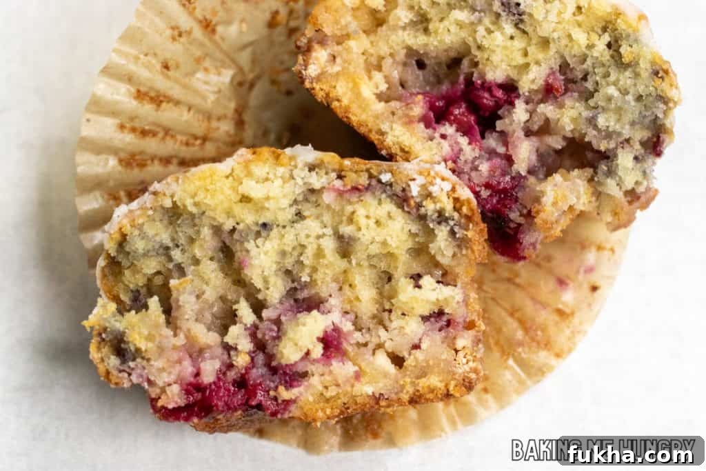 halved muffin on paper liner