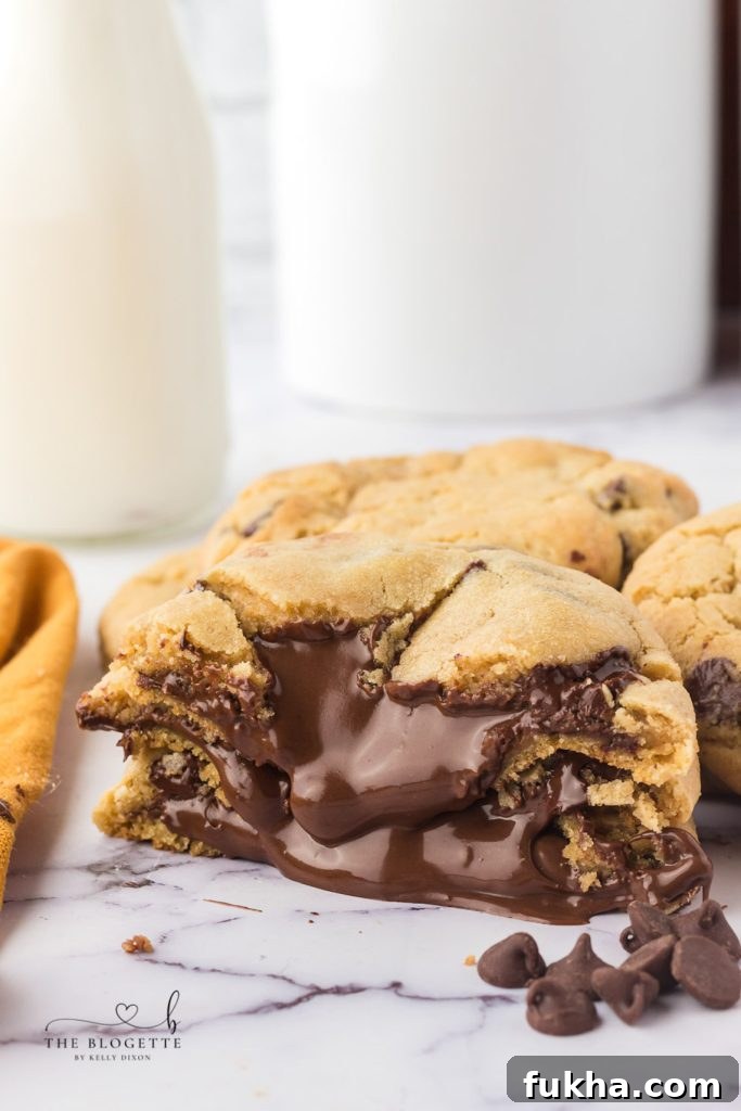 How to Make Nutella Stuffed Chocolate Chip Cookies 2 The BEST Bakery Style Nutella Stuffed Chocolate Chip Cookies Recipe!
