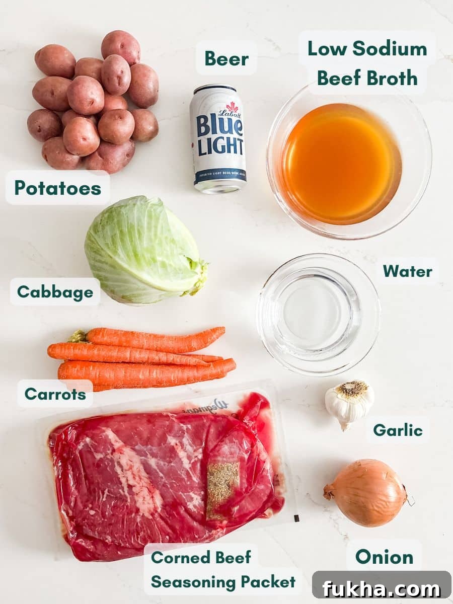 An overhead image of labeled recipe ingredients.