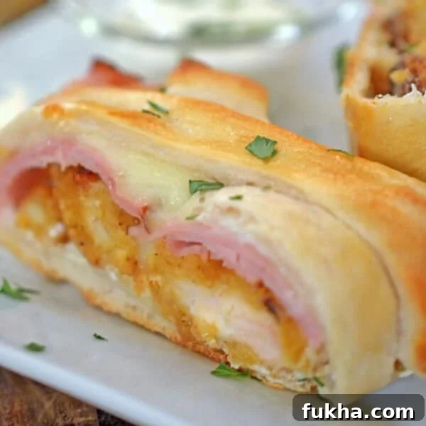 A slice of chicken stromboli