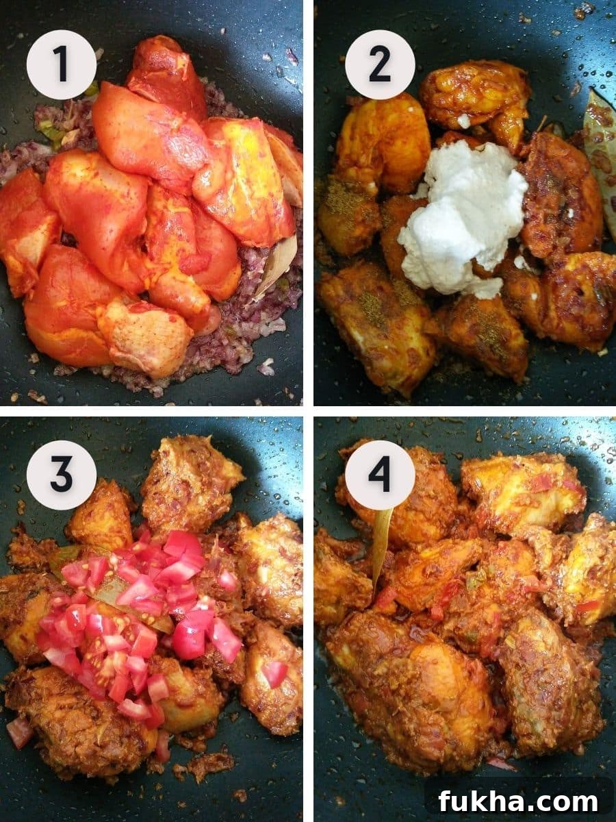 Authentic Andhra Chicken Curry: Step-by-Step Recipe 4 Preparing Andhra Kodi Kura steps