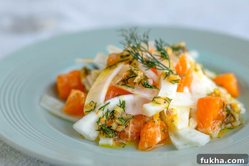 Clementine and fennel salad with a citrussy dill dressing