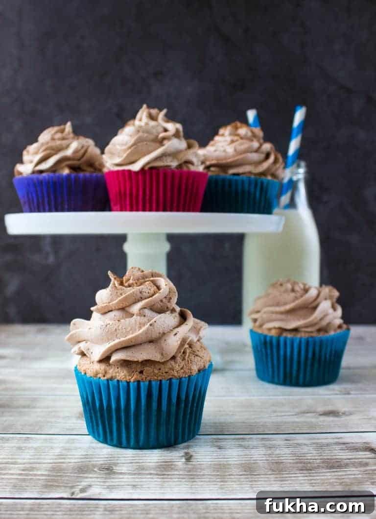Fun Summer Cupcakes - Chocolate Angel Food Cupcakes- Sugar Spun Run 
