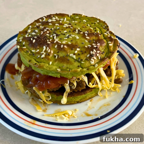 Three avocado flatbreads on a plate