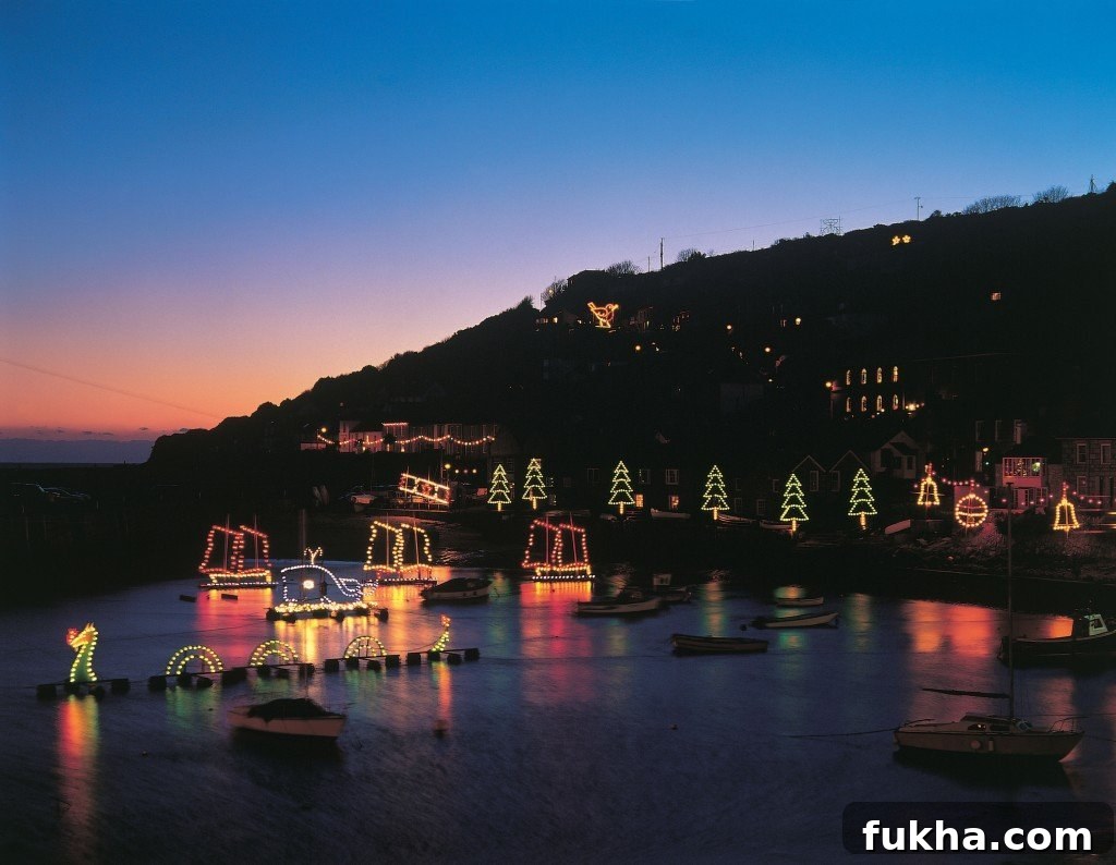 Christmas lights Mouseholes, Christmas lights at Mouseholes photo by Paul Watts, Mousehole Christmas lights, Places to visit in Cornwall, Days out in Cornwall for kids, The Mousehole Cat story, Daisies & Pie, Daisies and Pie