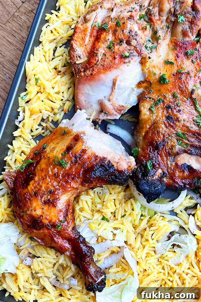 Crispy One-Pan Oven-Baked Spatchcock Chicken 4 Sliced Butterfly Chicken on Large Tray