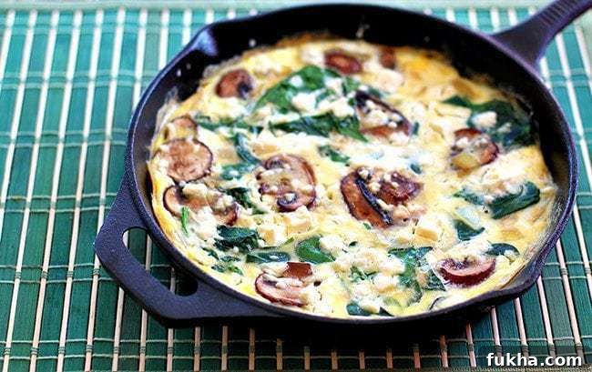 Savory Mushroom and Spinach Frittata Recipe 2 Mushroom Spinach Frittata