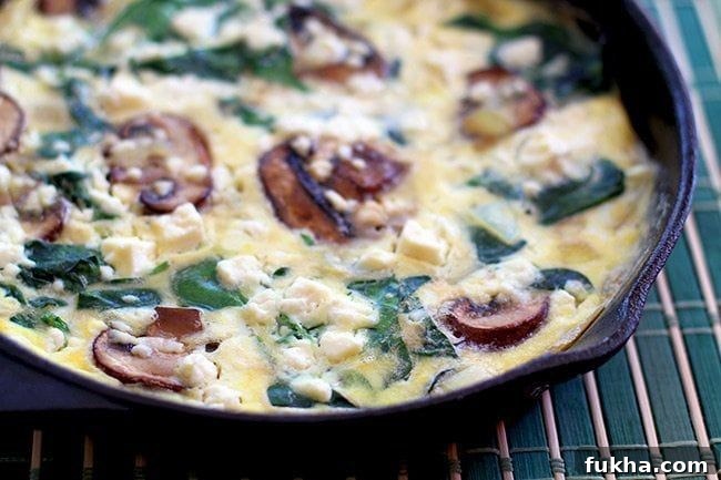 Savory Mushroom and Spinach Frittata Recipe 3 Mushroom Spinach Frittata