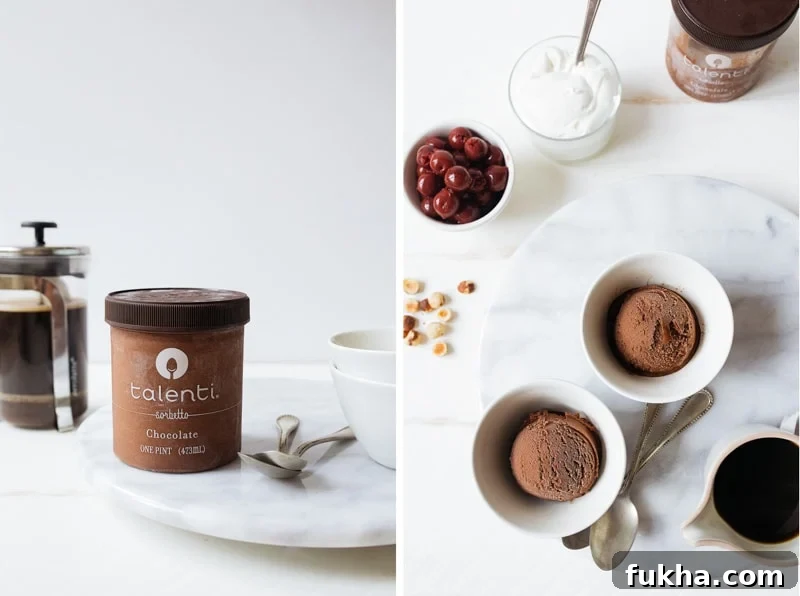 Hazelnut Mocha Affogato for Two. The best coffee dessert for two.