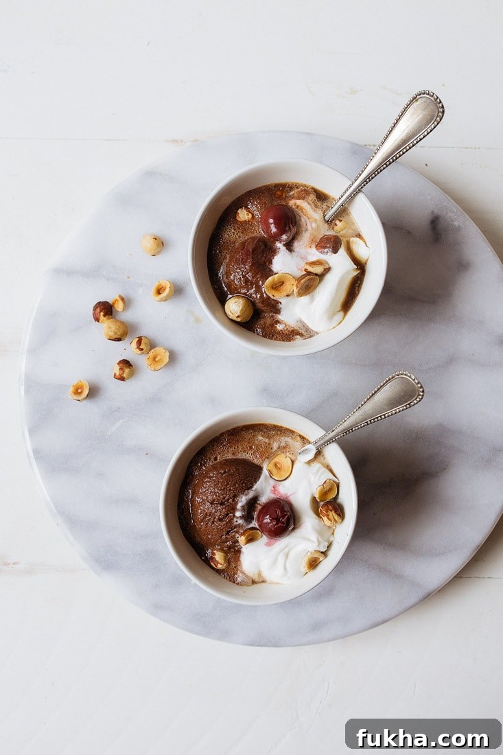 Hazelnut Mocha Affogato for Two. The best coffee dessert for two.