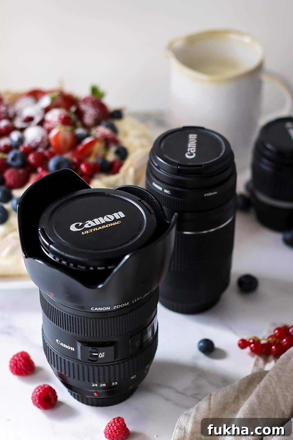 Lenses for Photographing Food in a Row