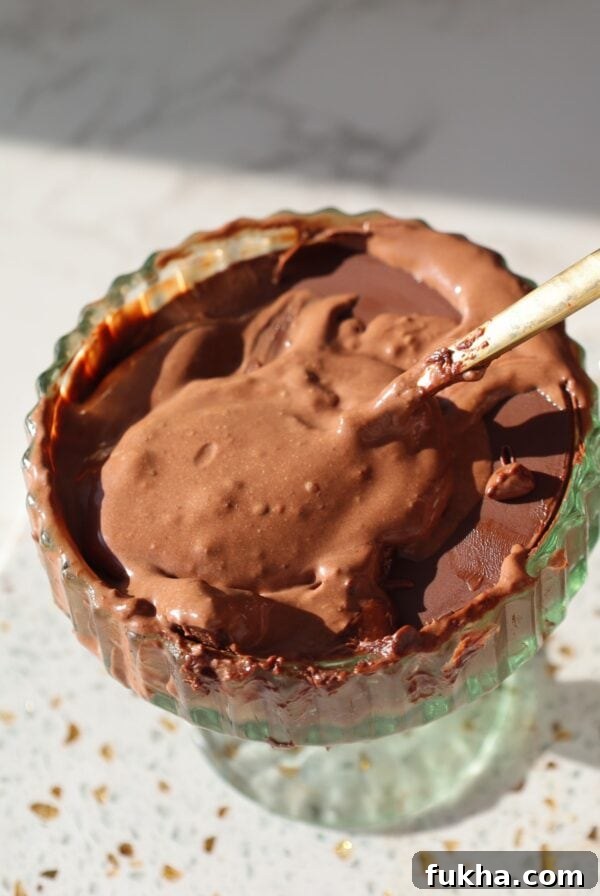 Silken tofu chocolate pudding in a cup.