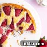 Single Layer Cake Recipes Without Frosting 6 top view of strawberry vanilla cake with a couple slices missing