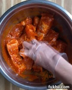 Dwaeji Galbi Pork Ribs Recipe (Ham Ji Park Copycat) 5 Marinating ribs