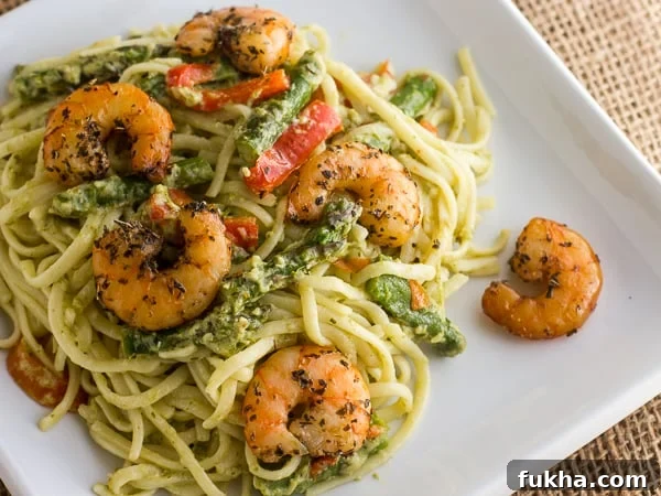 Smoked Shrimp Pesto Linguine Recipe 2 Smoked Shrimp and Pesto Linguine