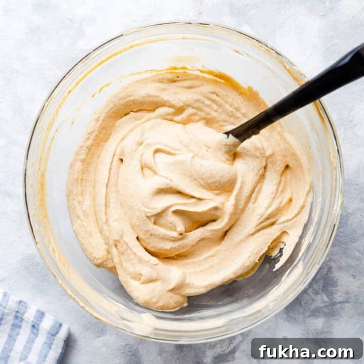 top view of a filling for no bake pumpkin cheesecake