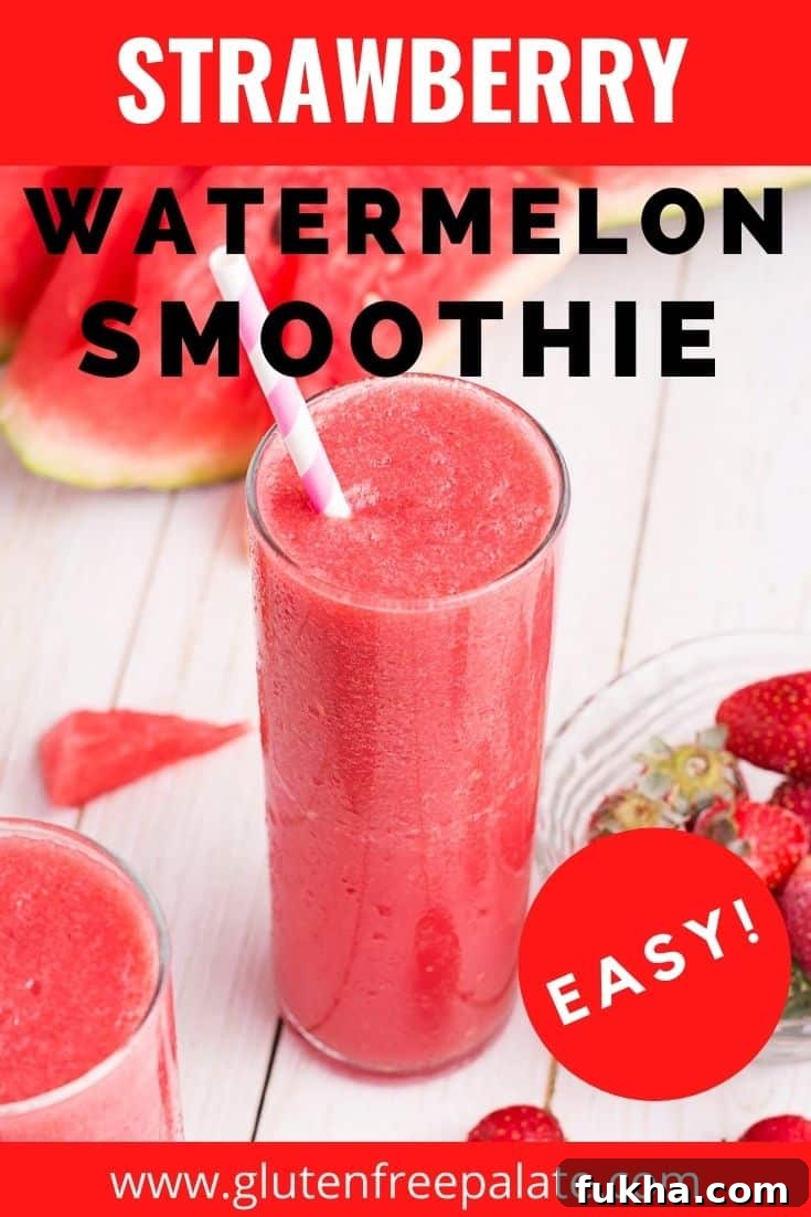 pinterest pin collage for watermelon smoothie