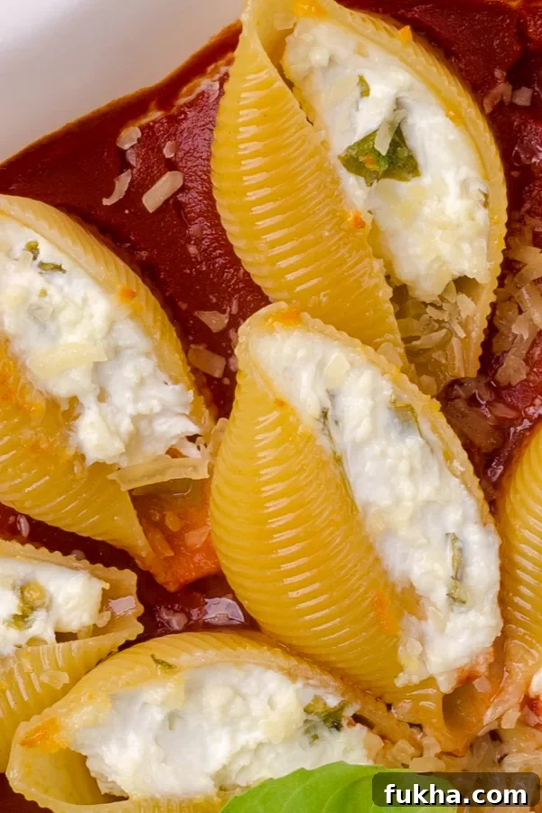 Classic Baked Stuffed Shells with Ricotta 3 cheese stuffed shells