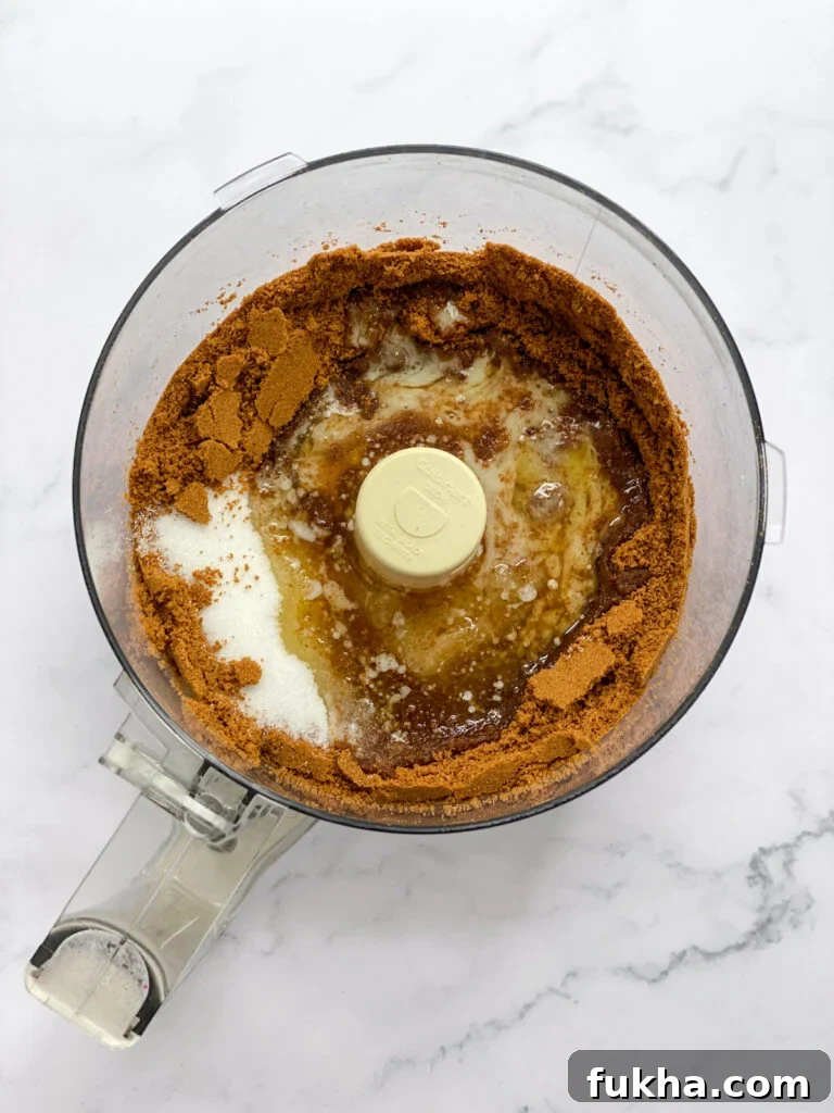 cookie crumbs with butter and sugar
