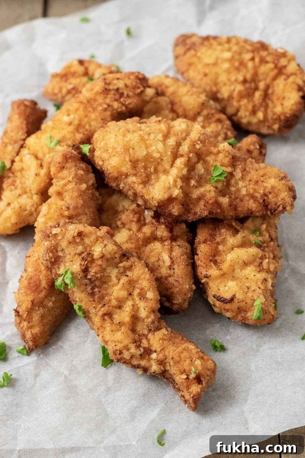 a stack of fried chicken tenders