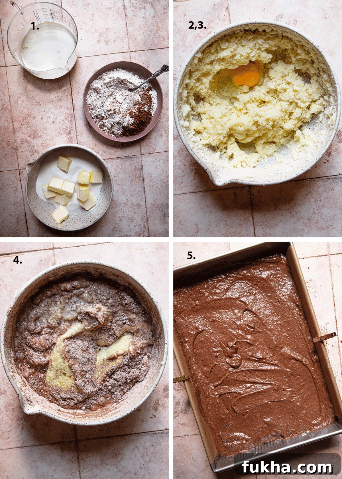 Steps to make chocolate sheet cake.