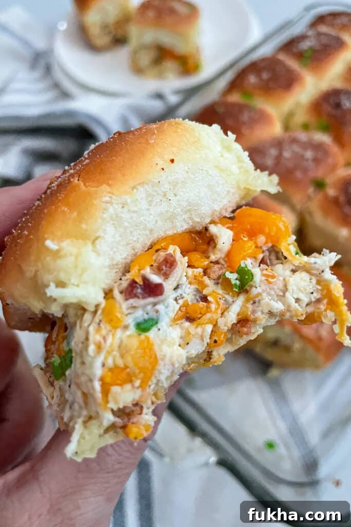 Easy Crack Chicken Sliders close up photo