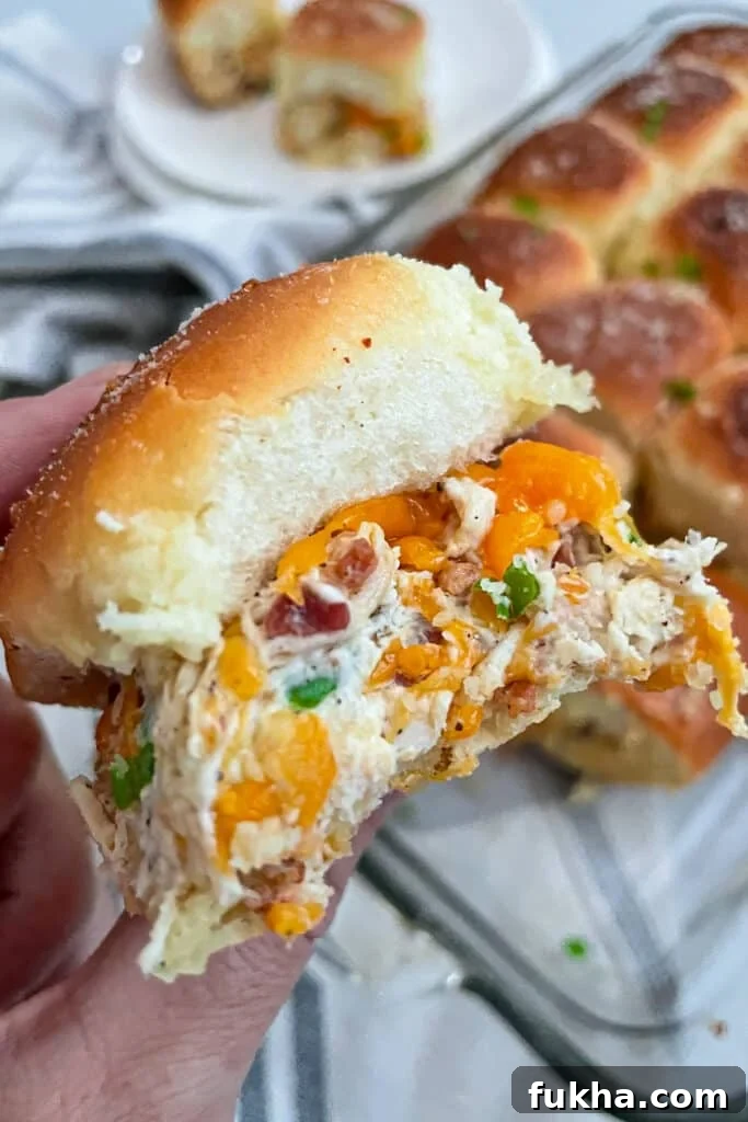 Easy Crack Chicken Sliders close up photo