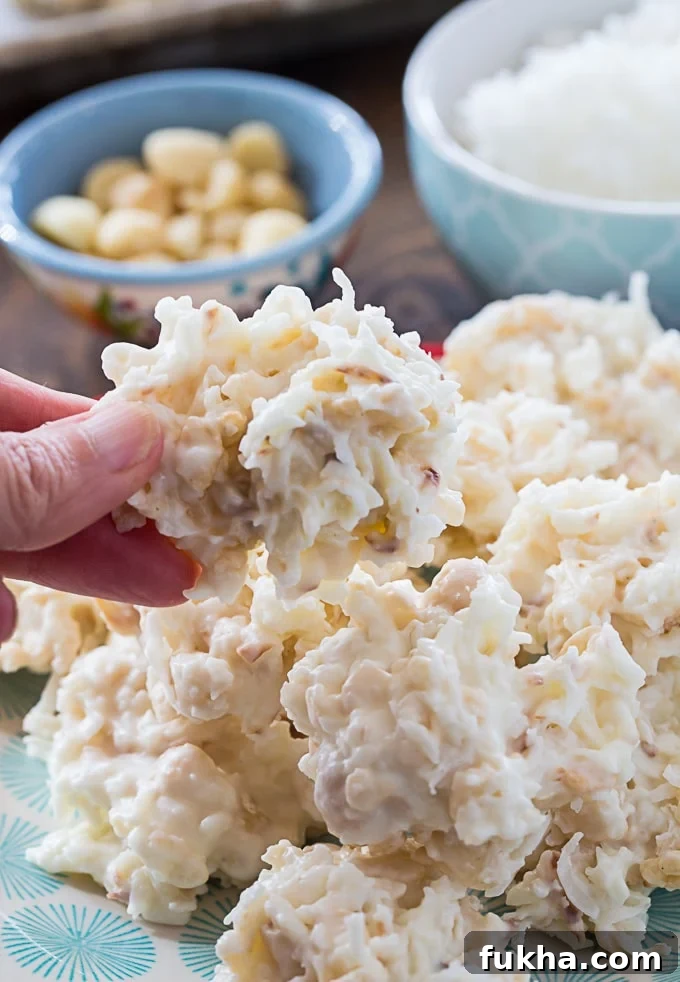 White Chocolate Coconut Macadamia Clusters- make an easy candy for the holidays