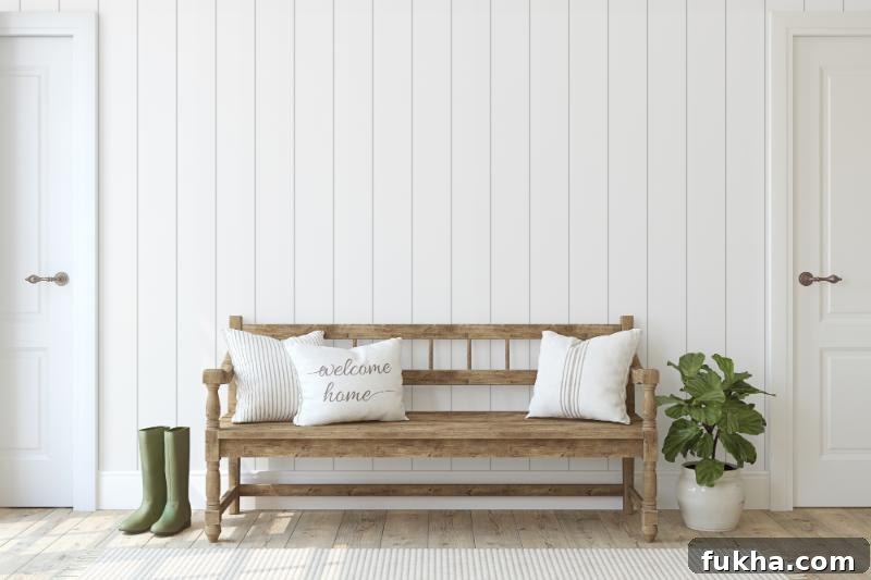 entryway with modern farmhouse style