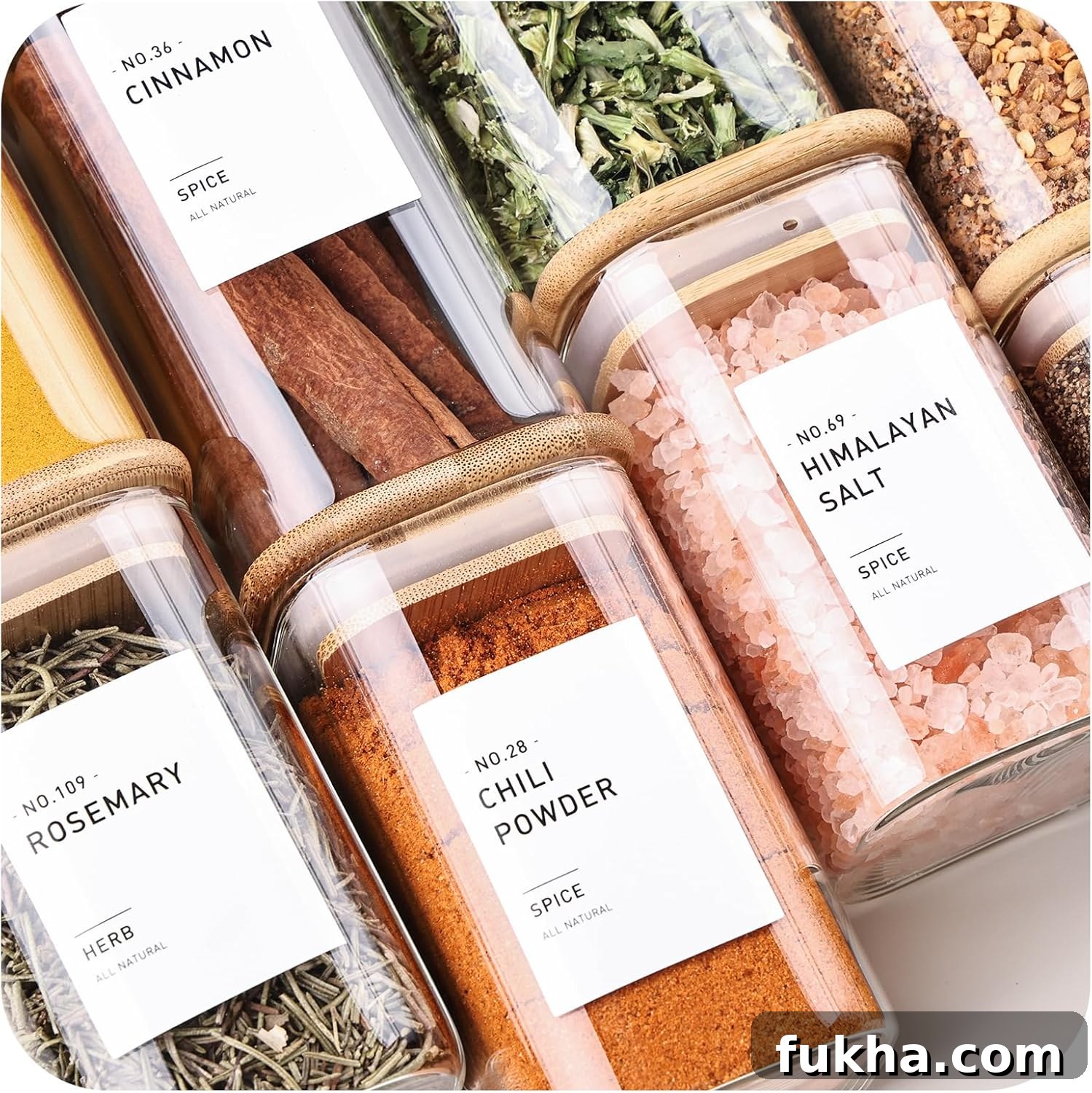 square glass spice jars