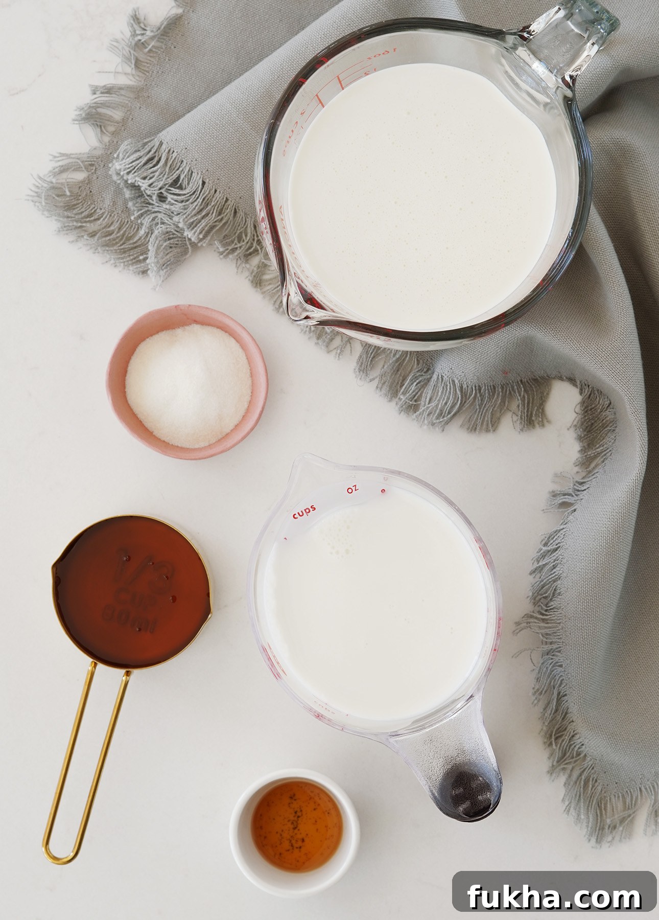 Ingredients for maple panna cotta