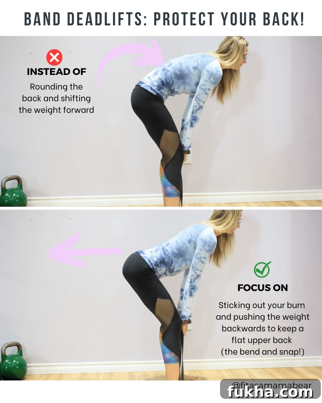 Woman performing a band deadlift.
