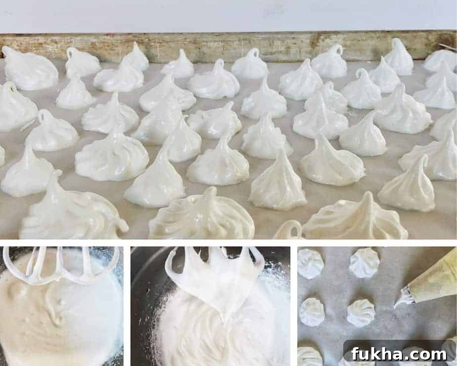 process making meringue kisses