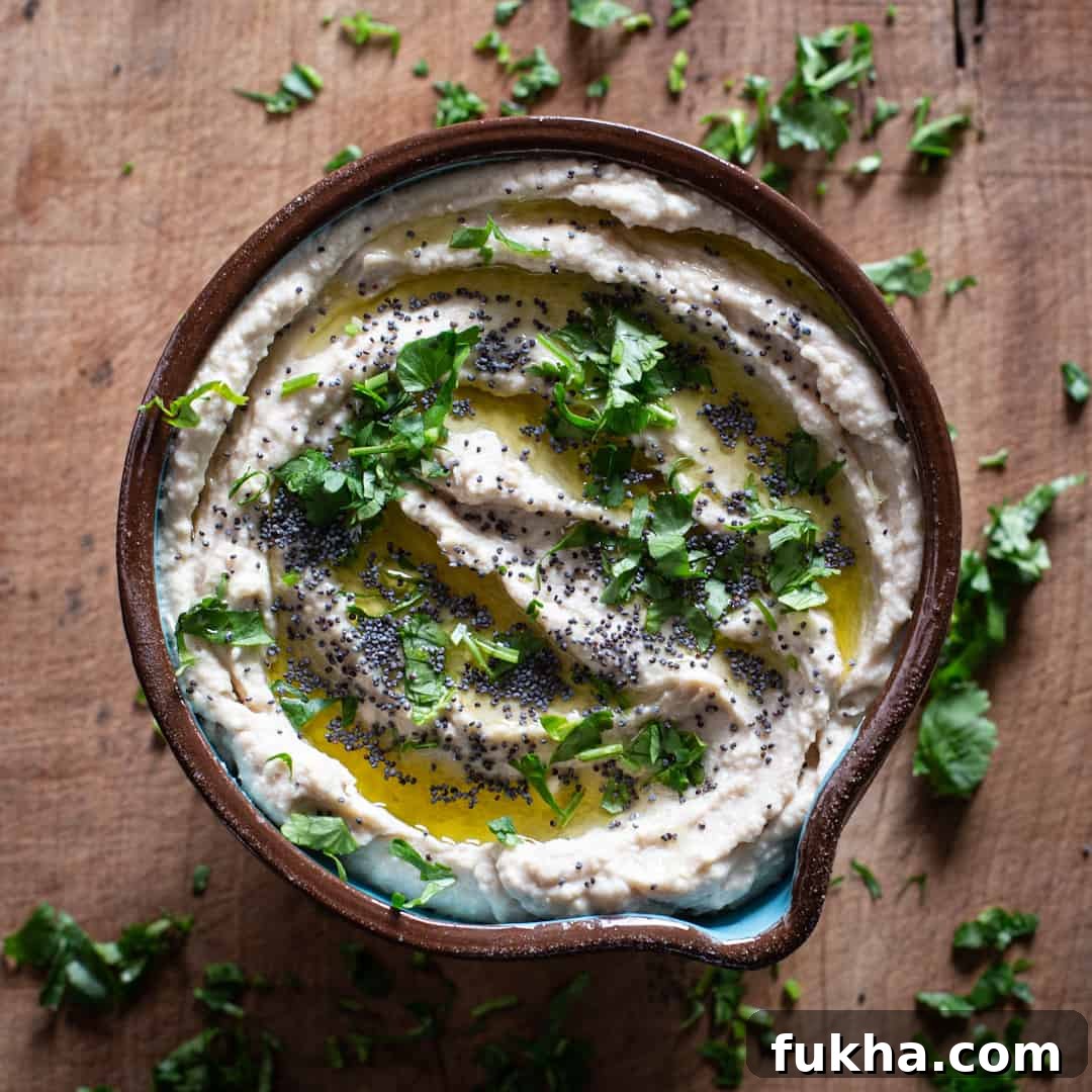 bowl of butter bean hummus