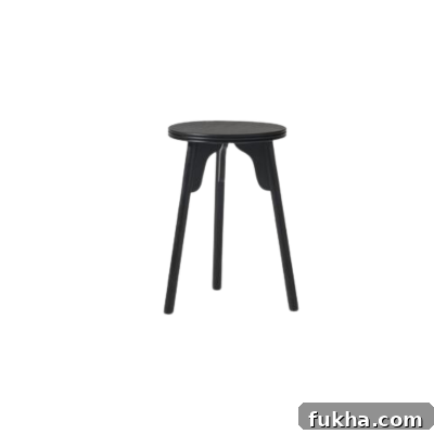 Ifuji Black Three Leg Stool