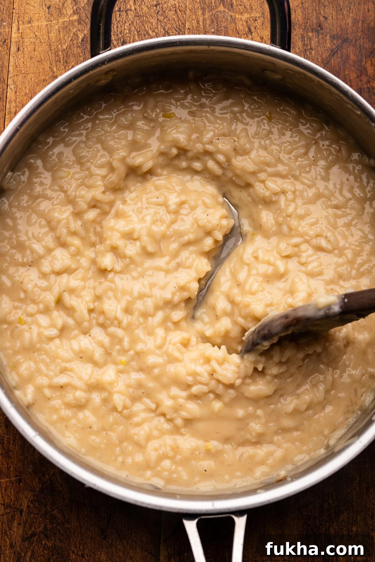 Creamy risotto served with basil