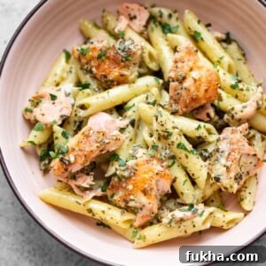 salmon pesto pasta (with penne)