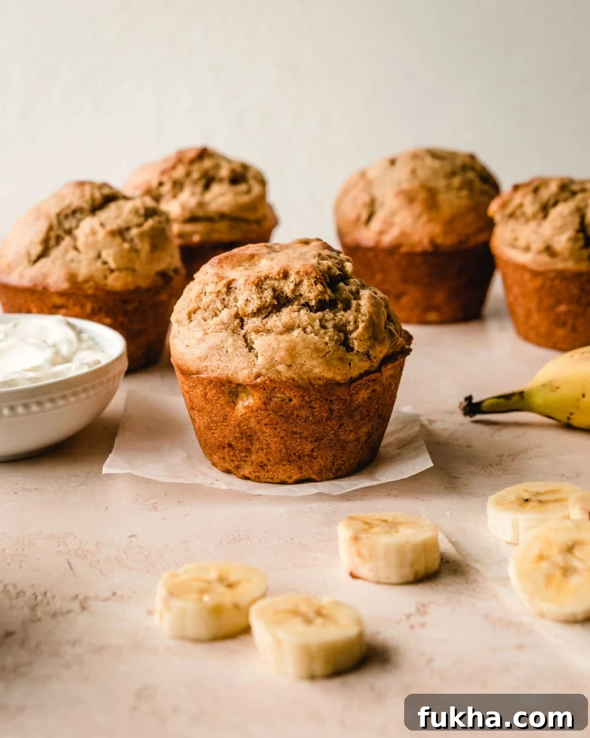 Learn how to make bakery-style banana muffins at home.