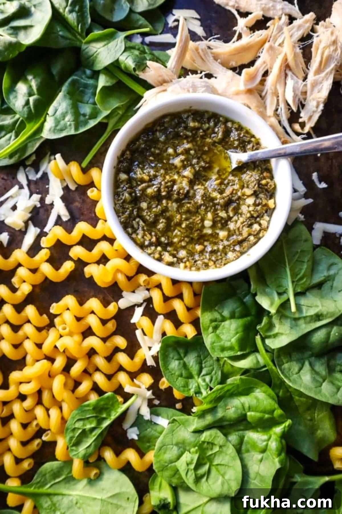 pesto chicken pasta bake ingredients